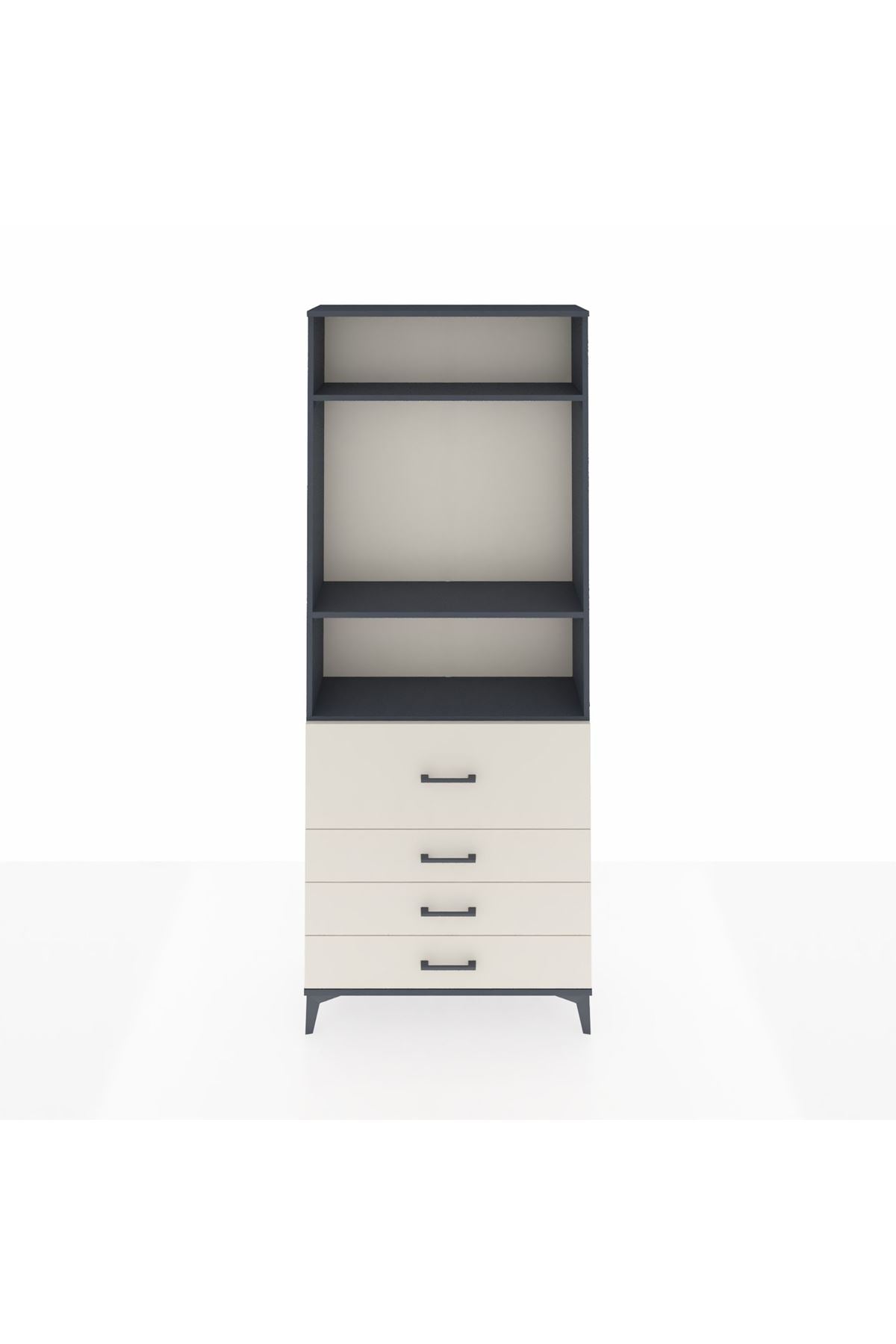Arges Dolap 3 Raflı 4 Çekmeceli 88x30x221 - S30M090V4A
