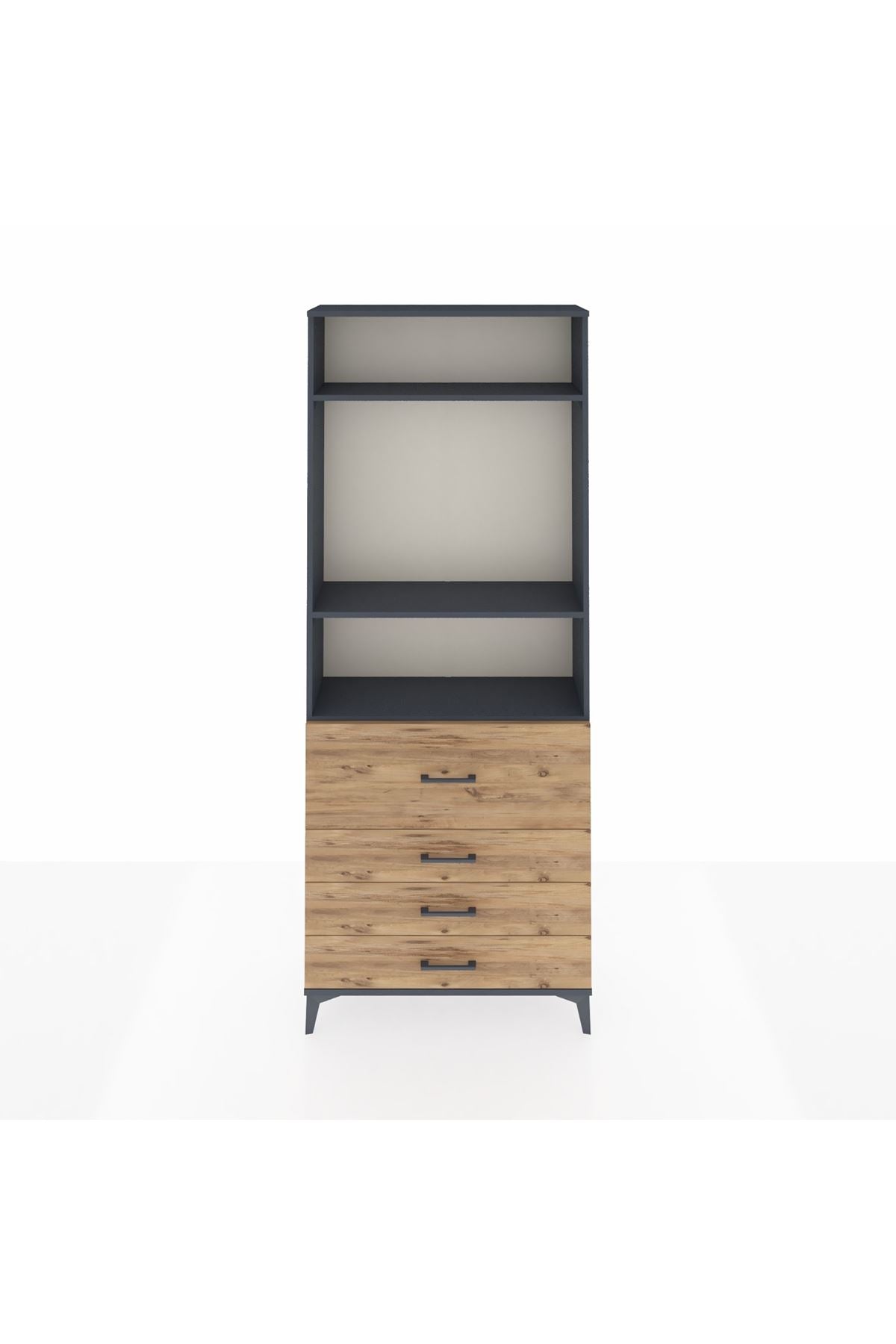 Arges Dolap 3 Raflı 4 Çekmeceli 88x30x221 - S30M090V6A