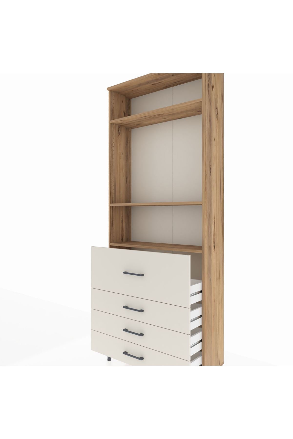 Arges Dolap 3 Raflı 4 Çekmeceli 88x30x221 - S30M090V7A