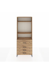 Arges Dolap 3 Raflı 4 Çekmeceli 88x30x221