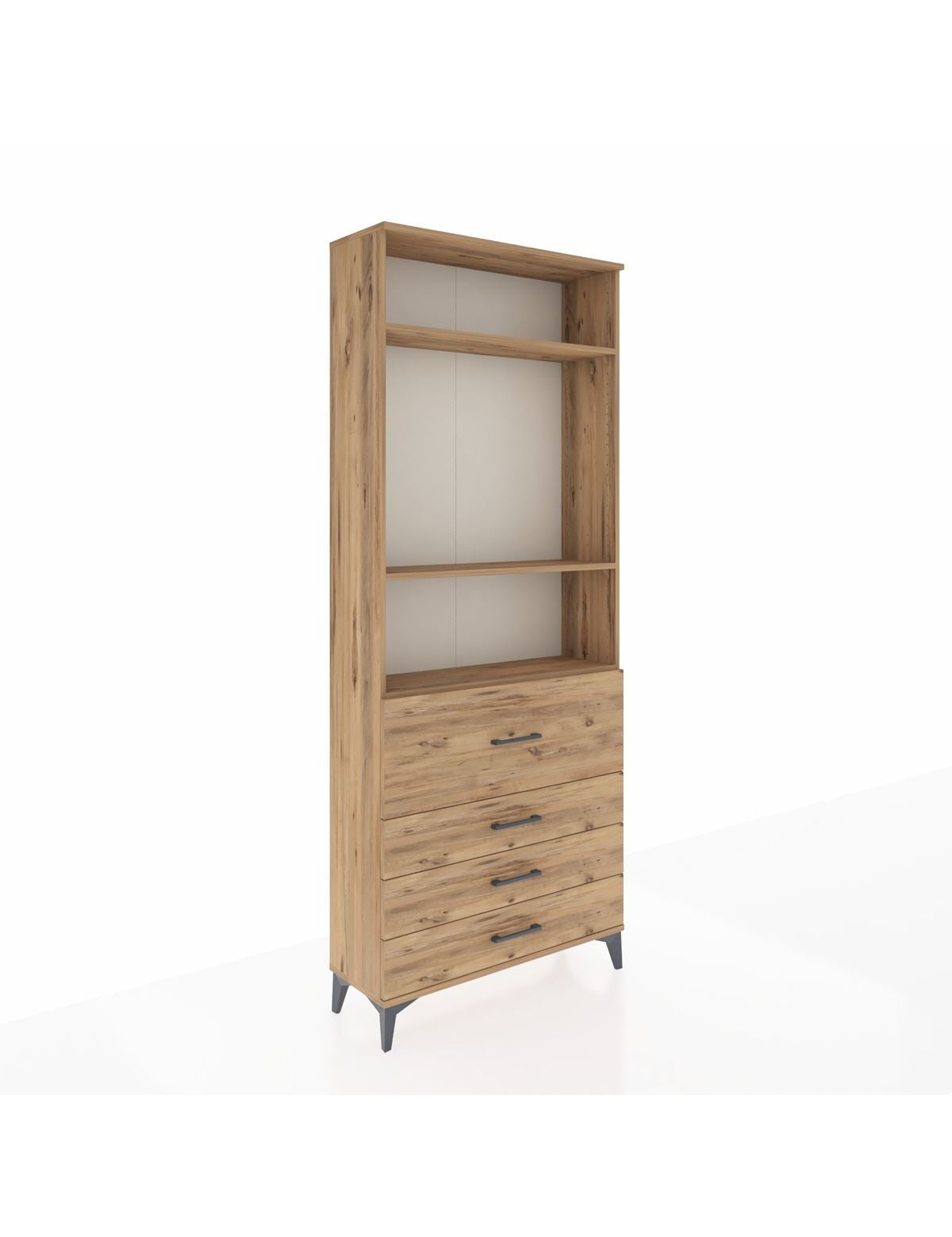 Arges Dolap 3 Raflı 4 Çekmeceli 88x30x221 - S30M090V9A