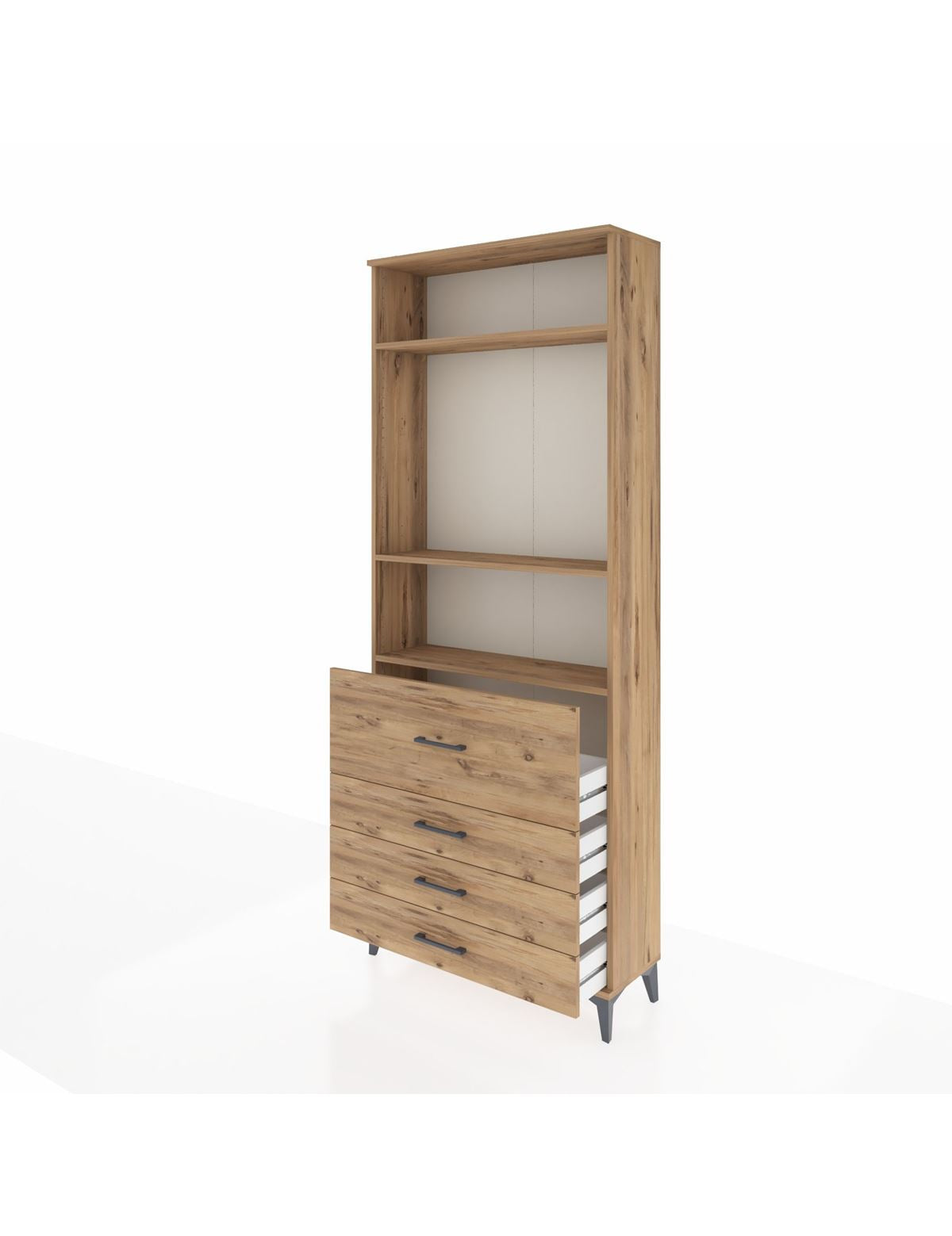 Arges Dolap 3 Raflı 4 Çekmeceli 88x30x221 - S30M090V9A