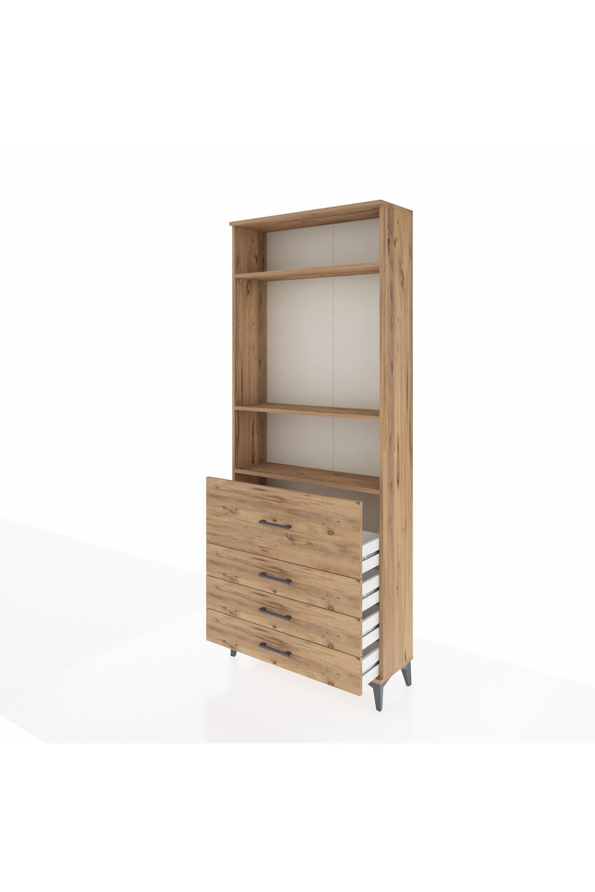 Arges Dolap 3 Raflı 4 Çekmeceli 88x30x221 - S30M090V9A