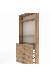 Arges Dolap 3 Raflı 4 Çekmeceli 88x30x221 - S30M090V9A