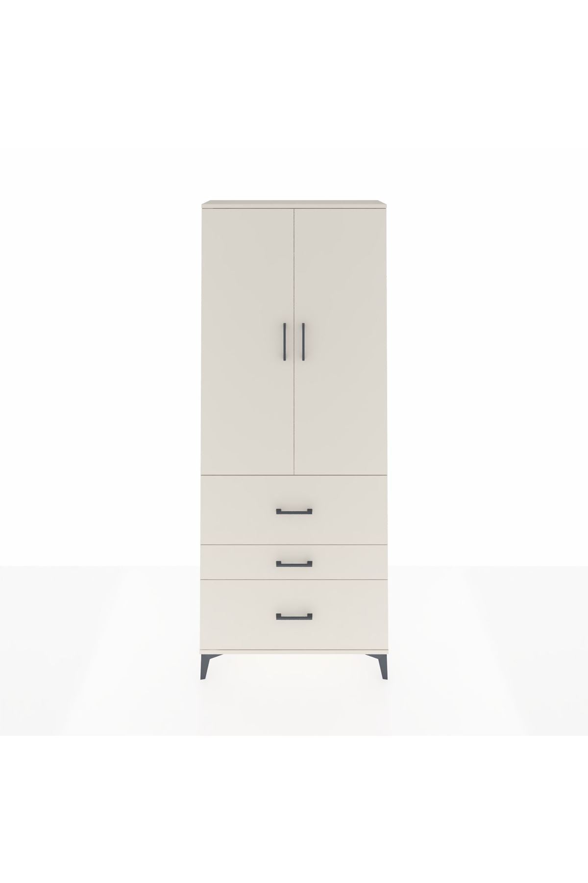 Arges Dolap 2 Raflı 3 Çekmeceli Tek Askılı 88x30x221 - S30M091V1A