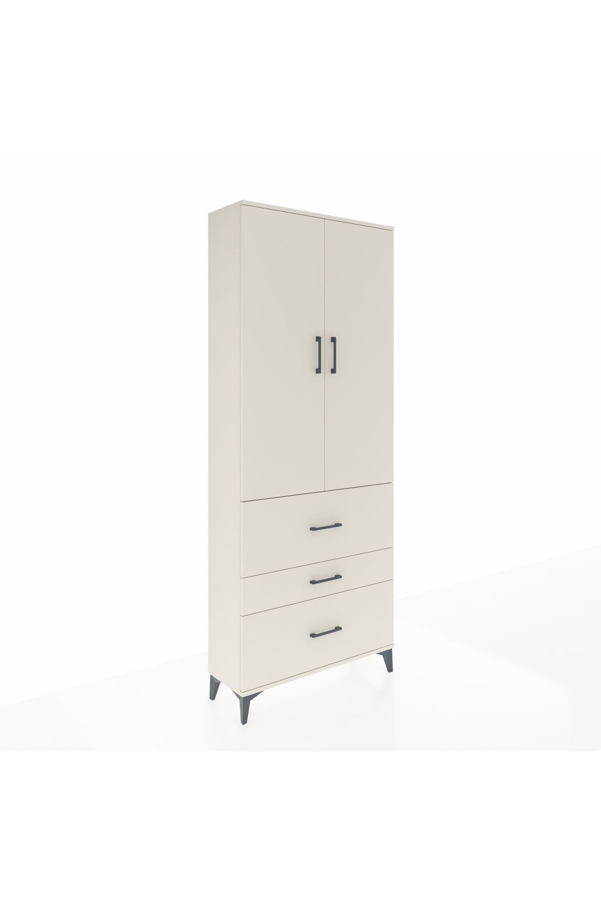 Arges Dolap 2 Raflı 3 Çekmeceli Tek Askılı 88x30x221 - S30M091V1A