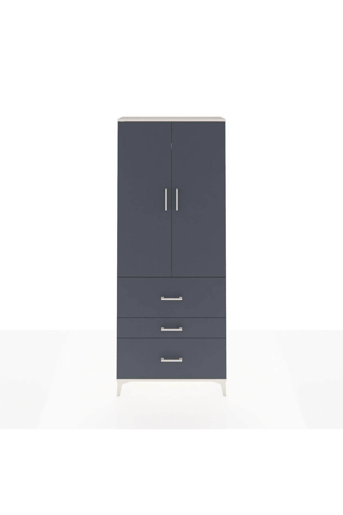 Arges Dolap 2 Raflı 3 Çekmeceli Tek Askılı 88x30x221 - S30M091V2A