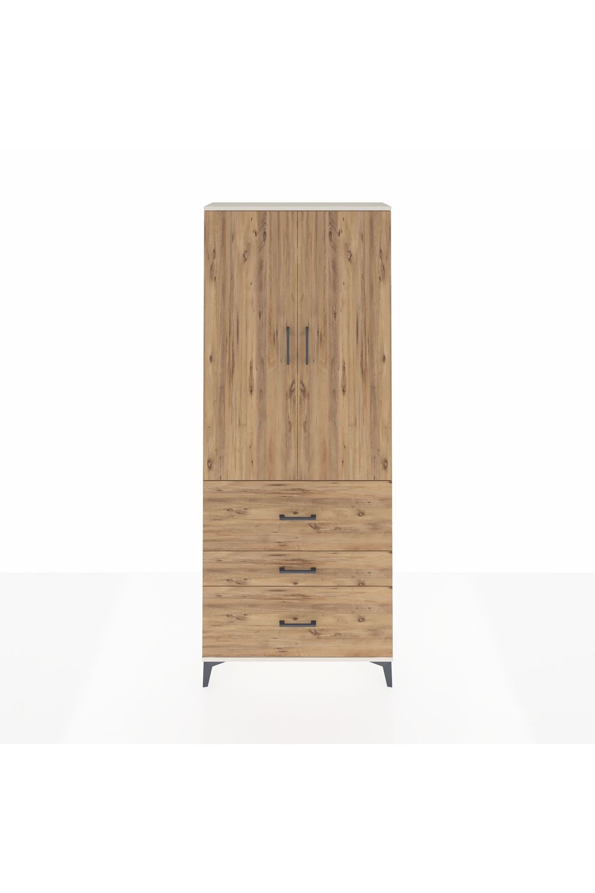 Arges Dolap 2 Raflı 3 Çekmeceli Tek Askılı 88x30x221 - S30M091V3A