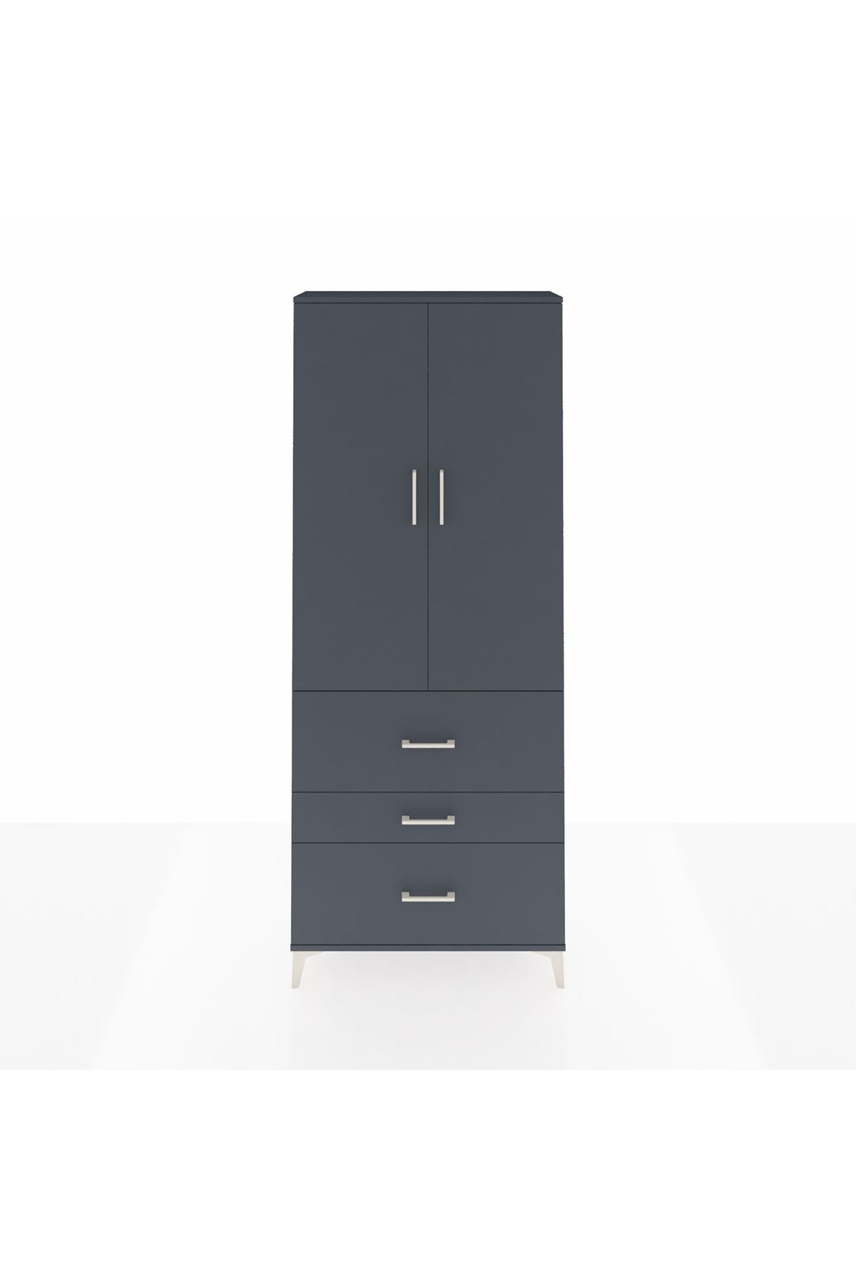 Arges Dolap 2 Raflı 3 Çekmeceli Tek Askılı 88x30x221 - S30M091V5A