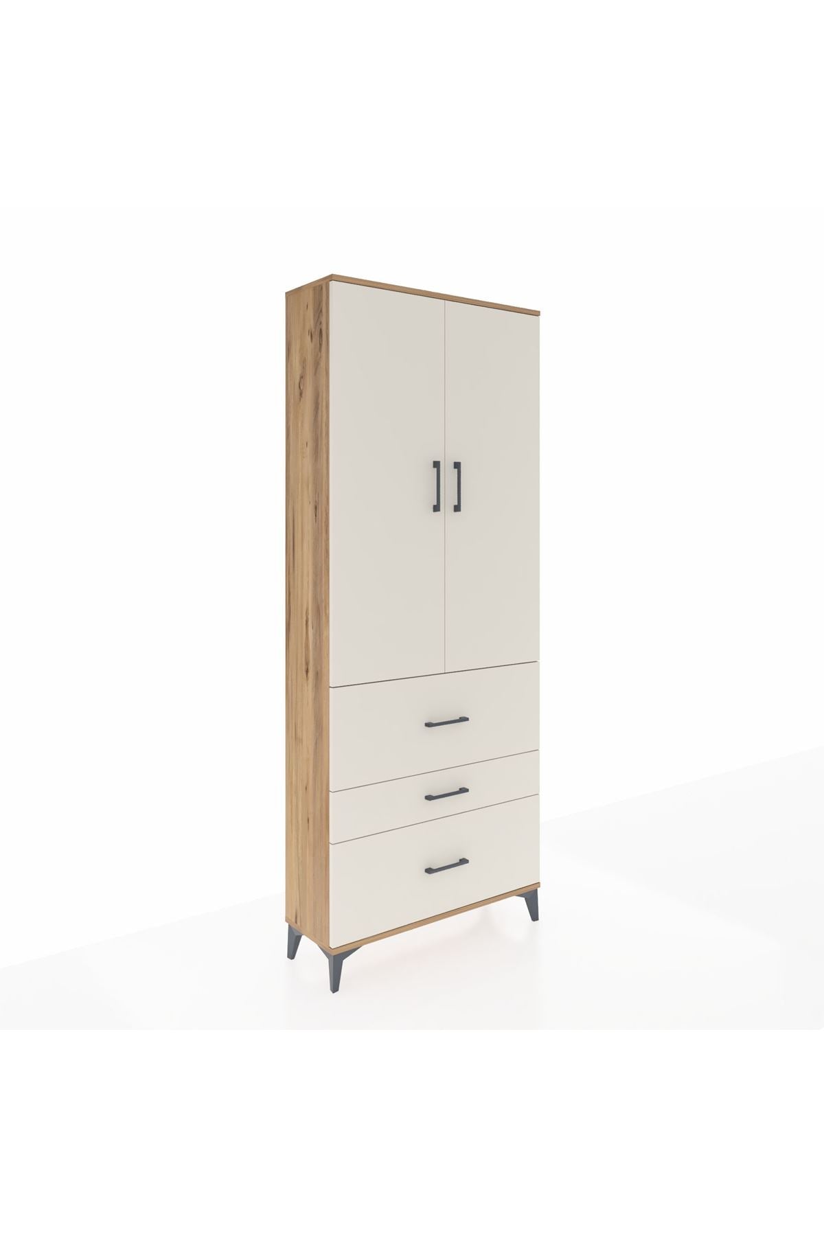 Arges Dolap 2 Raflı 3 Çekmeceli Tek Askılı 88x30x221 - S30M091V7A