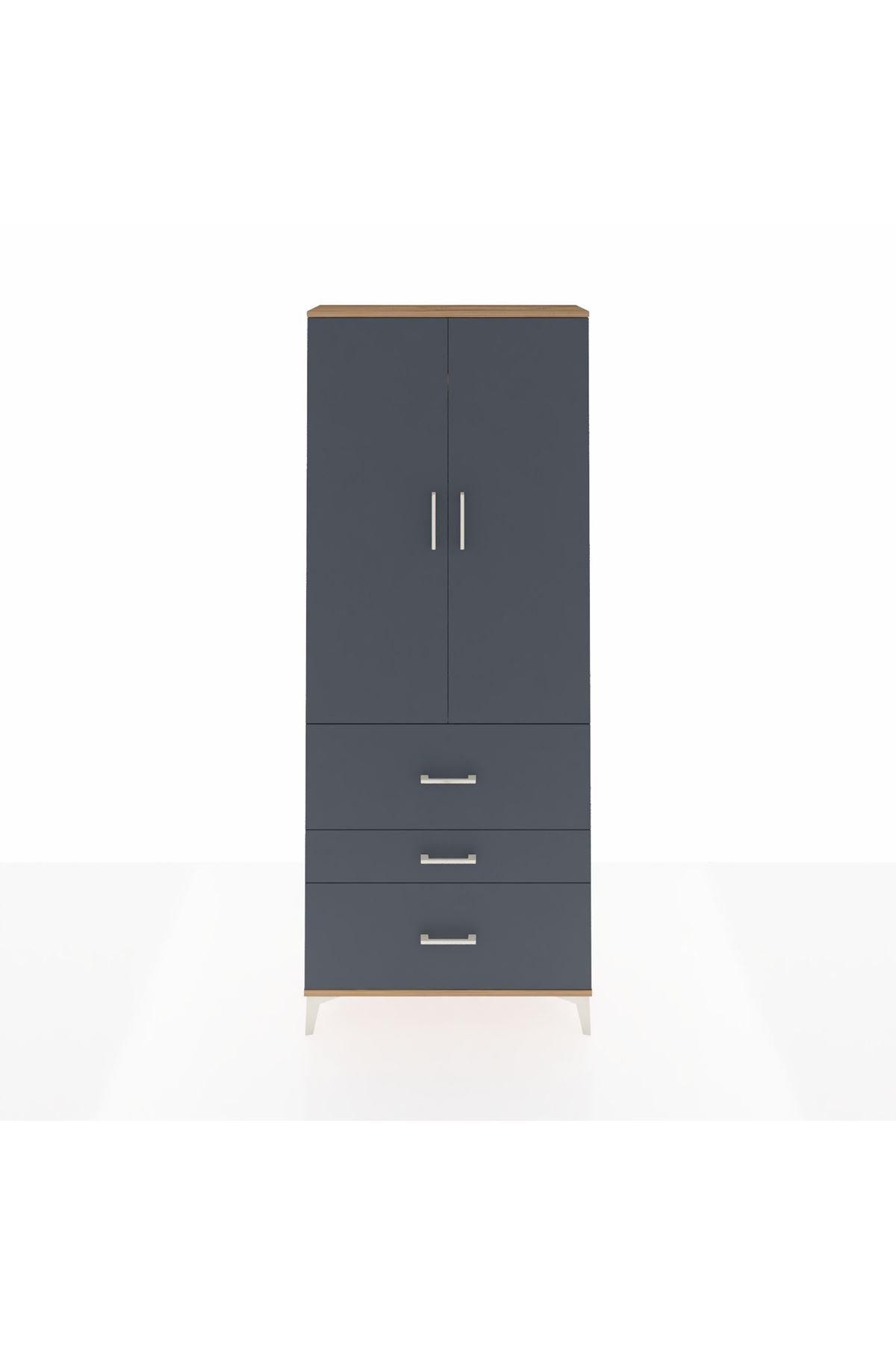 Arges Dolap 2 Raflı 3 Çekmeceli Tek Askılı 88x30x221 - S30M091V8A