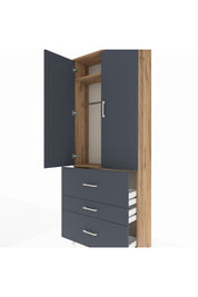 Arges Dolap 2 Raflı 3 Çekmeceli Tek Askılı 88x30x221 - S30M091V8A
