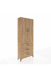 Arges Dolap 2 Raflı 3 Çekmeceli Tek Askılı 88x30x221 - S30M091V9A