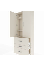 Arges Dolap 3 Raflı 3 Çekmeceli 2 Kapaklı 88x30x221 - S30M092V1A