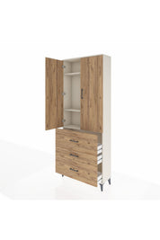 Arges Dolap 3 Raflı 3 Çekmeceli 2 Kapaklı 88x30x221 - S30M092V3A