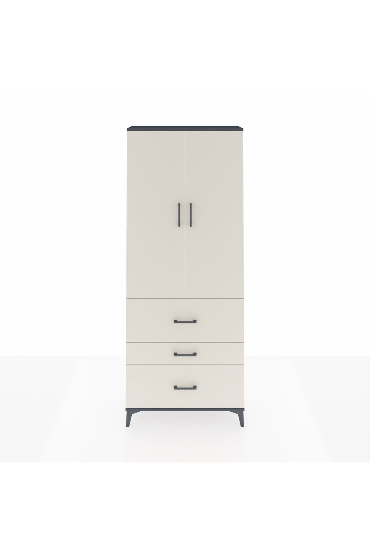 Arges Dolap 3 Raflı 3 Çekmeceli 2 Kapaklı 88x30x221 - S30M092V4A