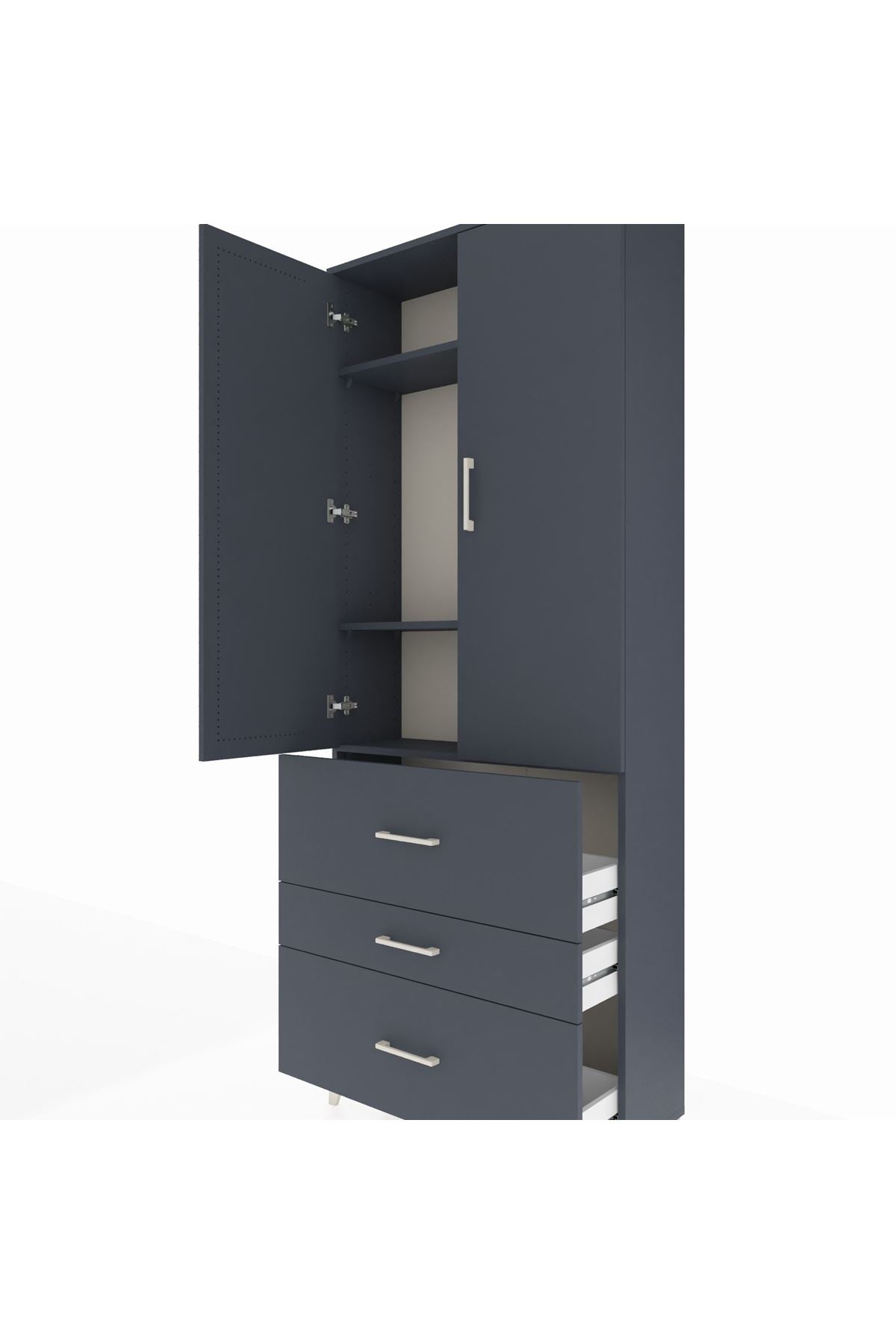 Arges Dolap 3 Raflı 3 Çekmeceli 2 Kapaklı 88x30x221 - S30M092V5A