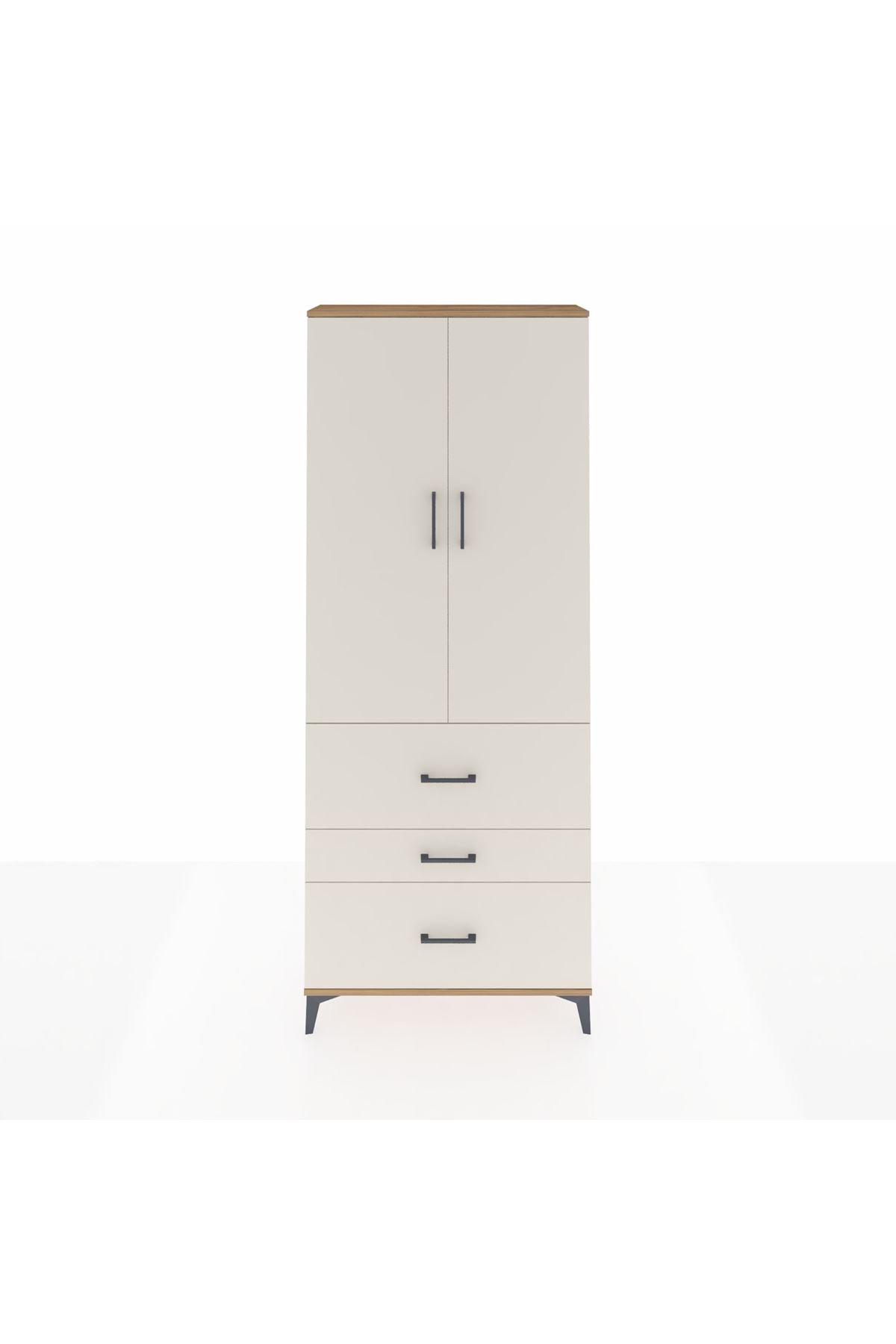 Arges Dolap 3 Raflı 3 Çekmeceli 2 Kapaklı 88x30x221 - S30M092V7A