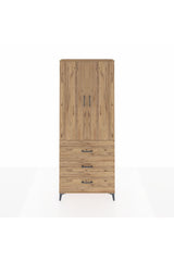 Arges Dolap 3 Raflı 3 Çekmeceli 2 Kapaklı 88x30x221