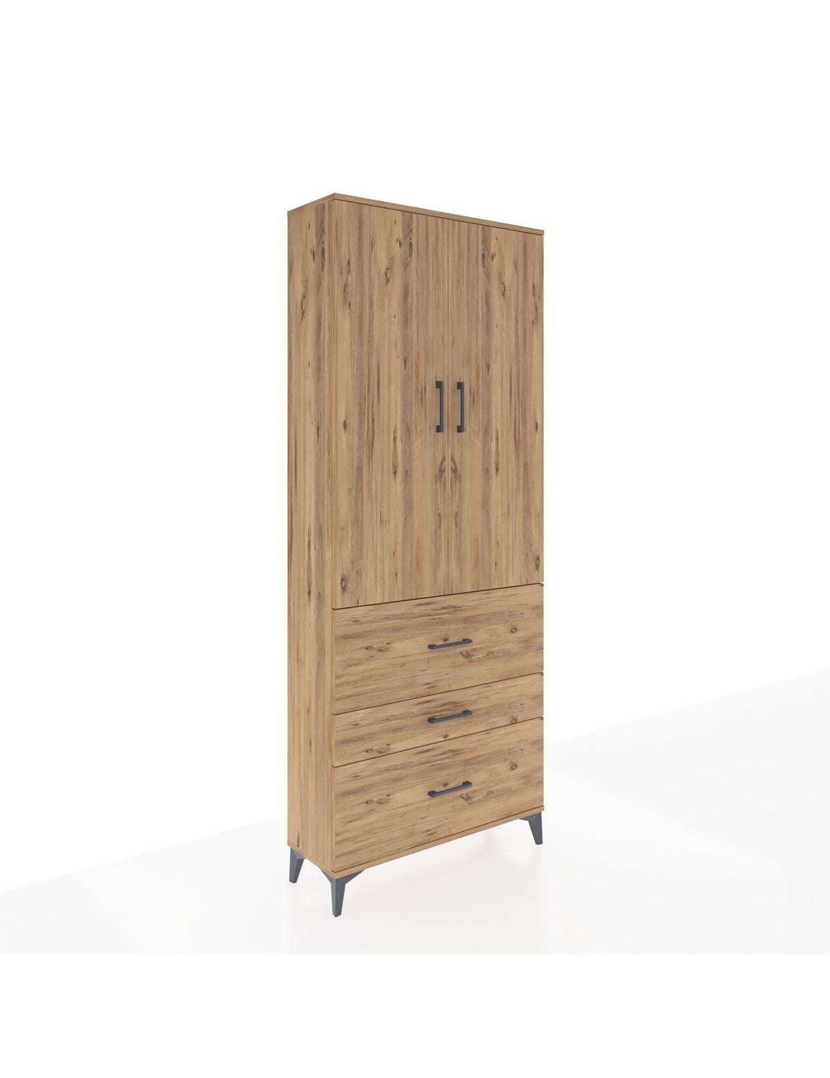 Arges Dolap 3 Raflı 3 Çekmeceli 2 Kapaklı 88x30x221 - S30M092V9A