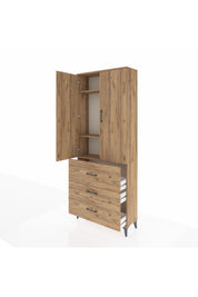 Arges Dolap 3 Raflı 3 Çekmeceli 2 Kapaklı 88x30x221 - S30M092V9A