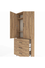 Arges Dolap 3 Raflı 3 Çekmeceli 2 Kapaklı 88x30x221 - S30M092V9A