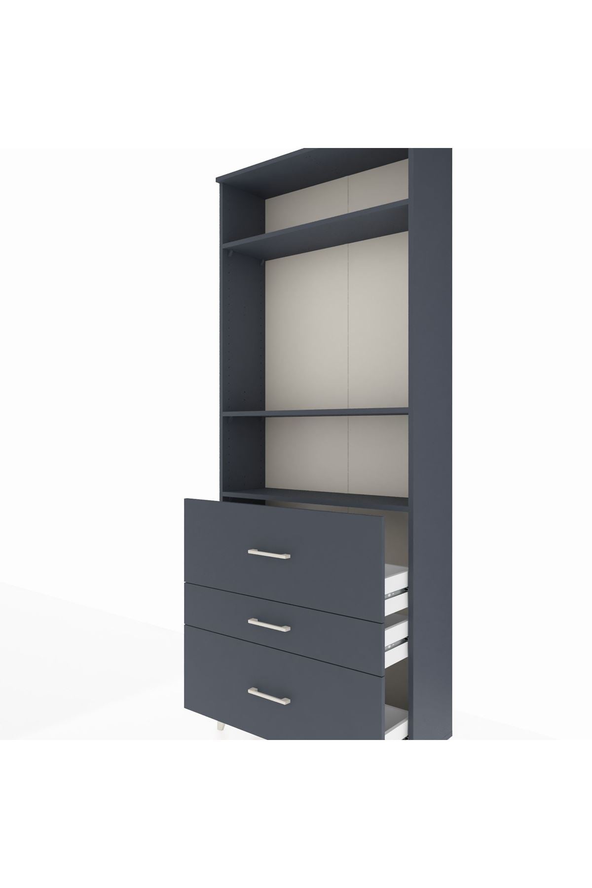 Arges Dolap 3 Raflı 3 Çekmeceli 88x30x221 - S30M093V5A
