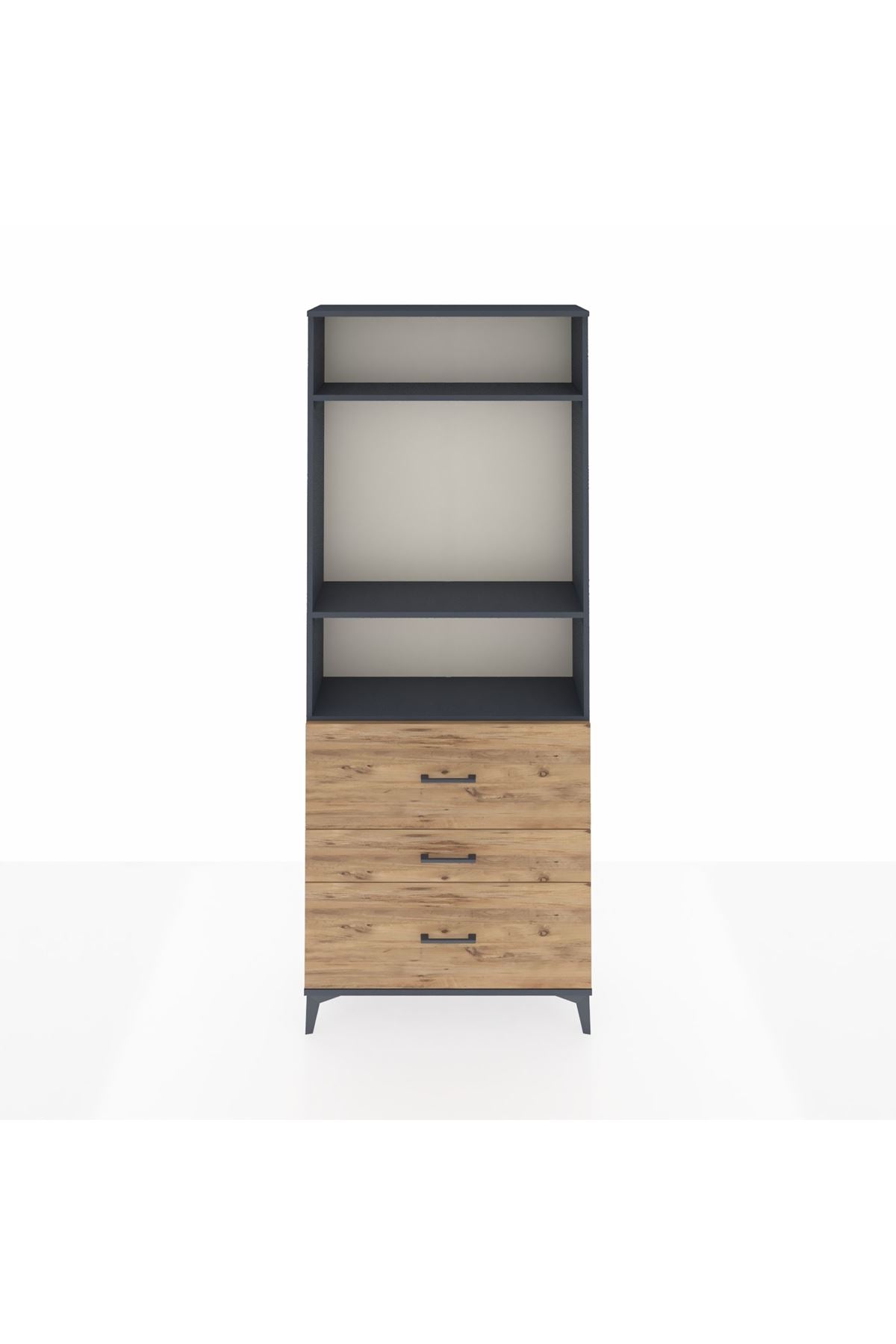 Arges Dolap 3 Raflı 3 Çekmeceli 88x30x221 - S30M093V6A