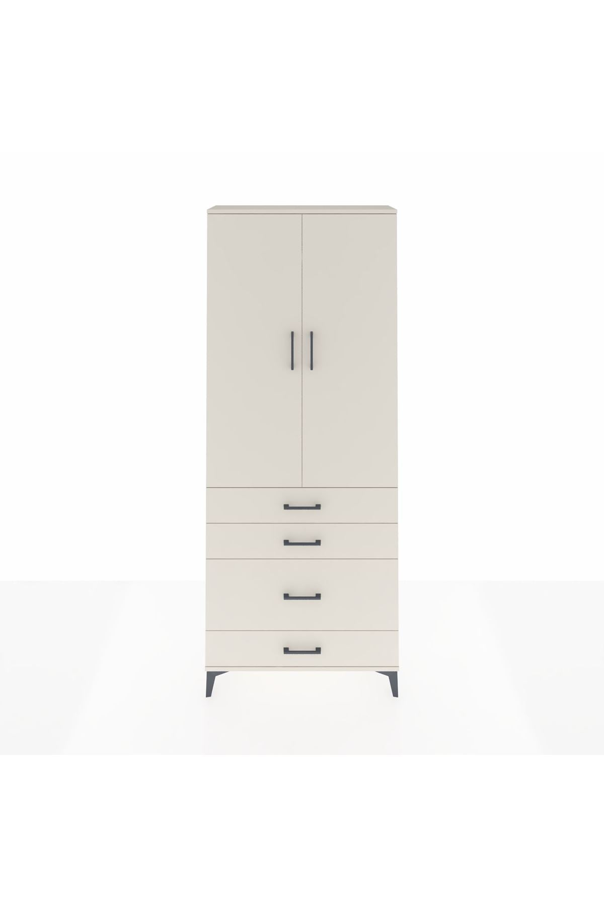 Arges Dolap 2 Raflı 4 Çekmeceli Tek Askılı 88x30x221 - S30M094V1A