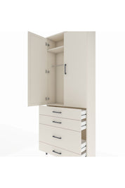Arges Dolap 2 Raflı 4 Çekmeceli Tek Askılı 88x30x221 - S30M094V1A