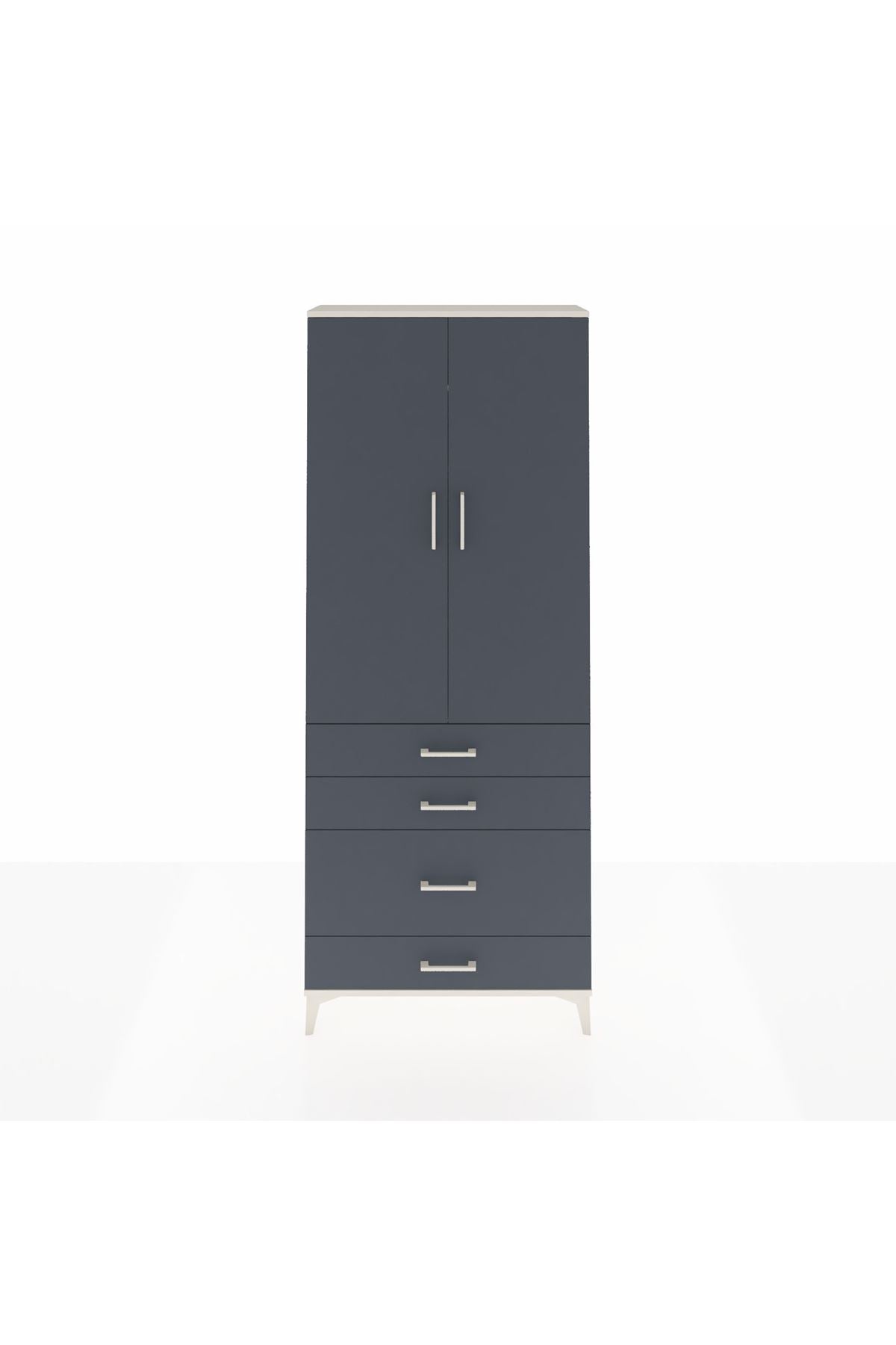 Arges Dolap 2 Raflı 4 Çekmeceli Tek Askılı 88x30x221 - S30M094V2A