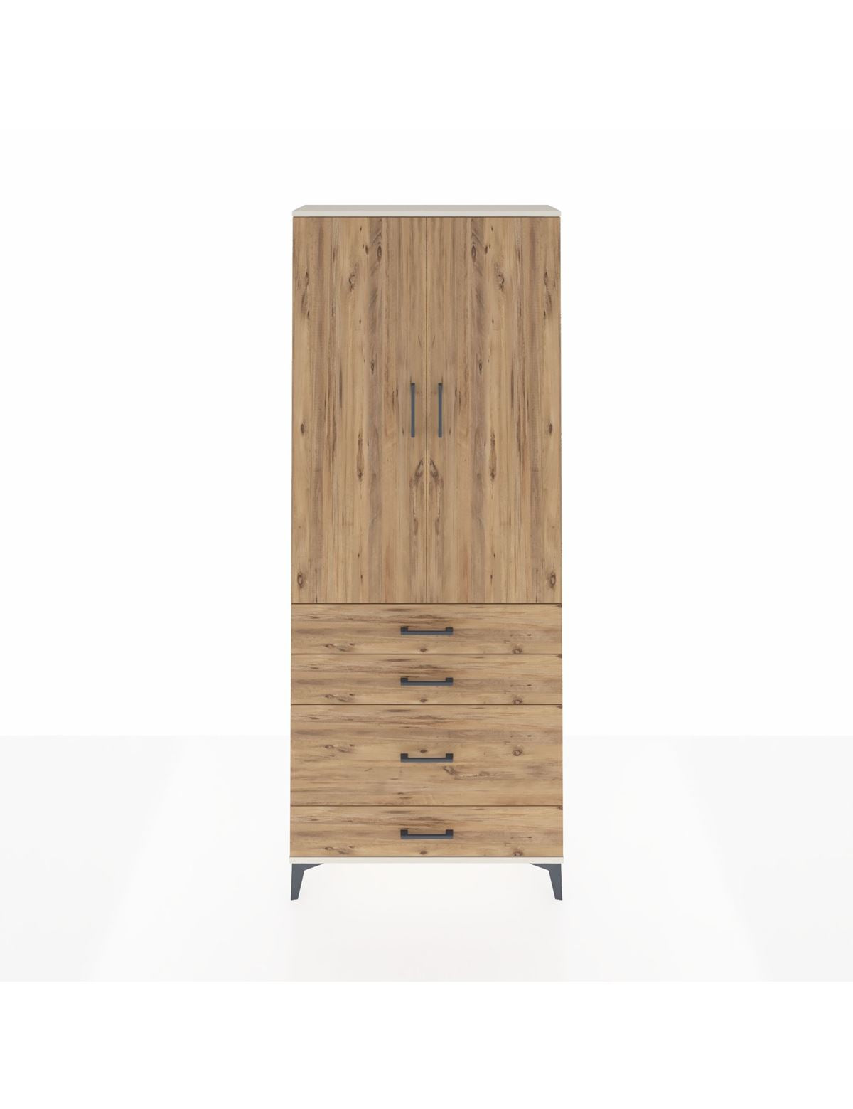 Arges Dolap 2 Raflı 4 Çekmeceli Tek Askılı 88x30x221 - S30M094V3A