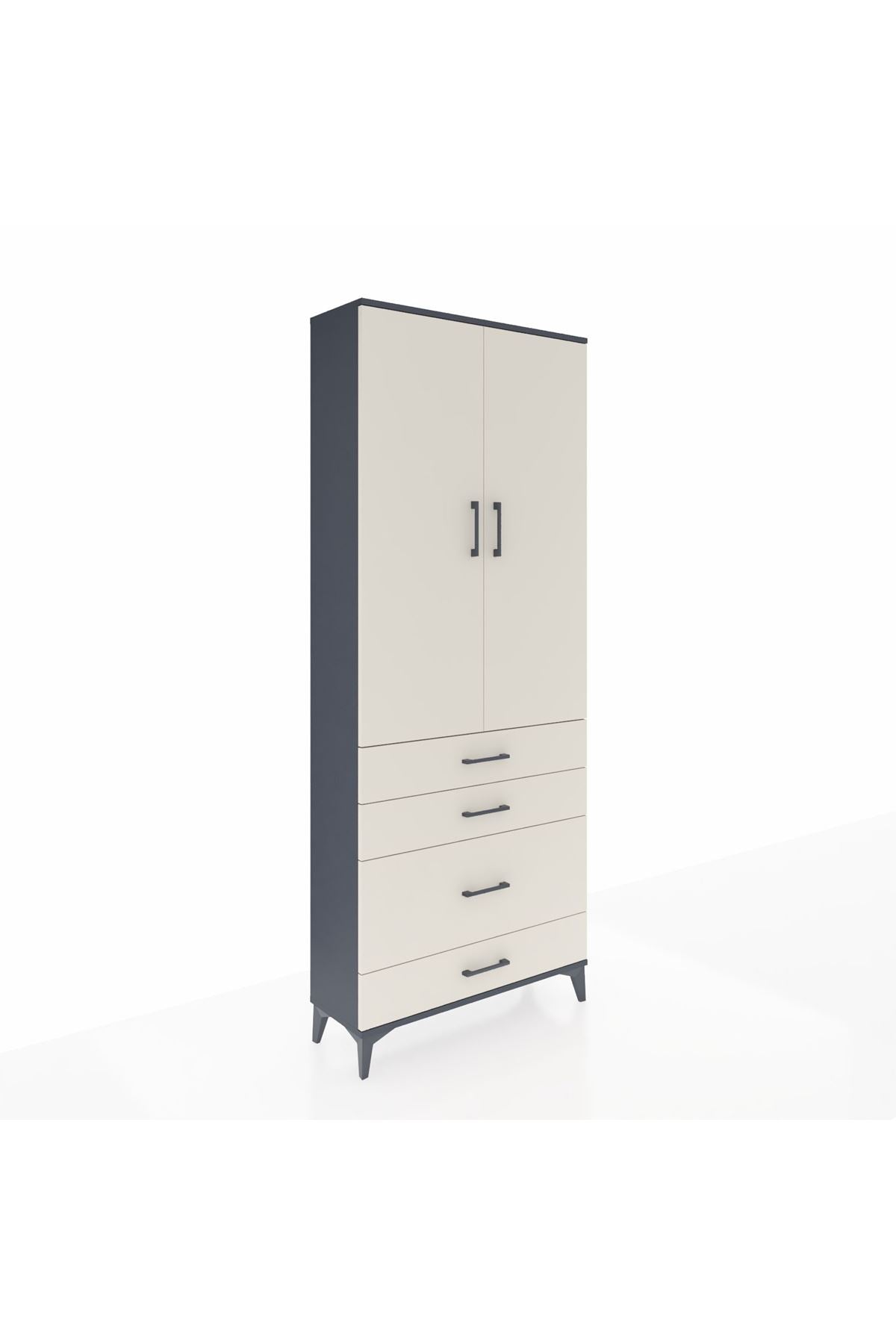 Arges Dolap 2 Raflı 4 Çekmeceli Tek Askılı 88x30x221 - S30M094V4A