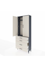 Arges Dolap 2 Raflı 4 Çekmeceli Tek Askılı 88x30x221 - S30M094V4A