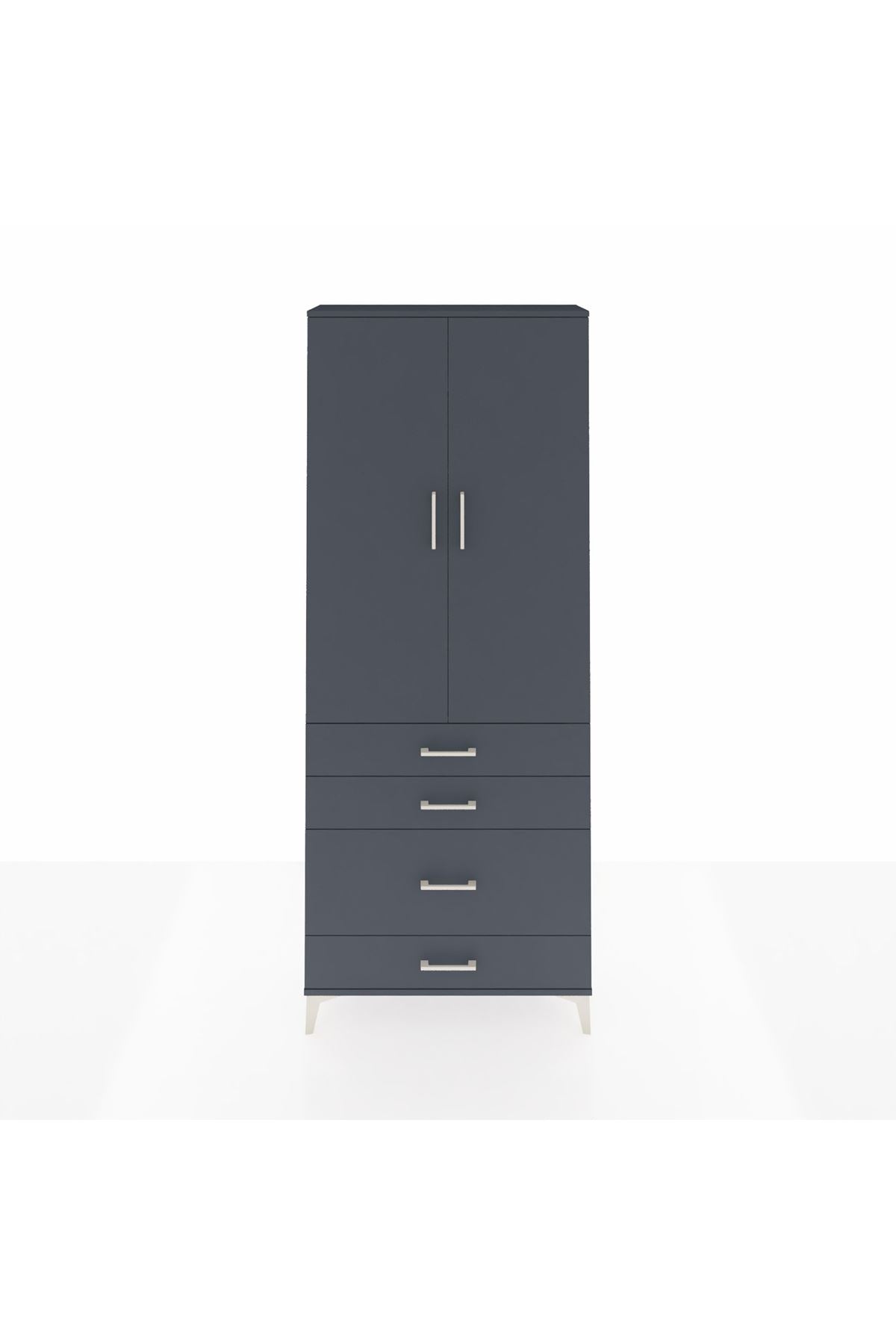 Arges Dolap 2 Raflı 4 Çekmeceli Tek Askılı 88x30x221 - S30M094V5A