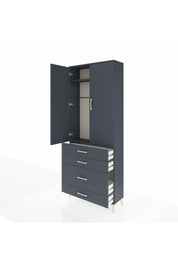 Arges Dolap 2 Raflı 4 Çekmeceli Tek Askılı 88x30x221 - S30M094V5A