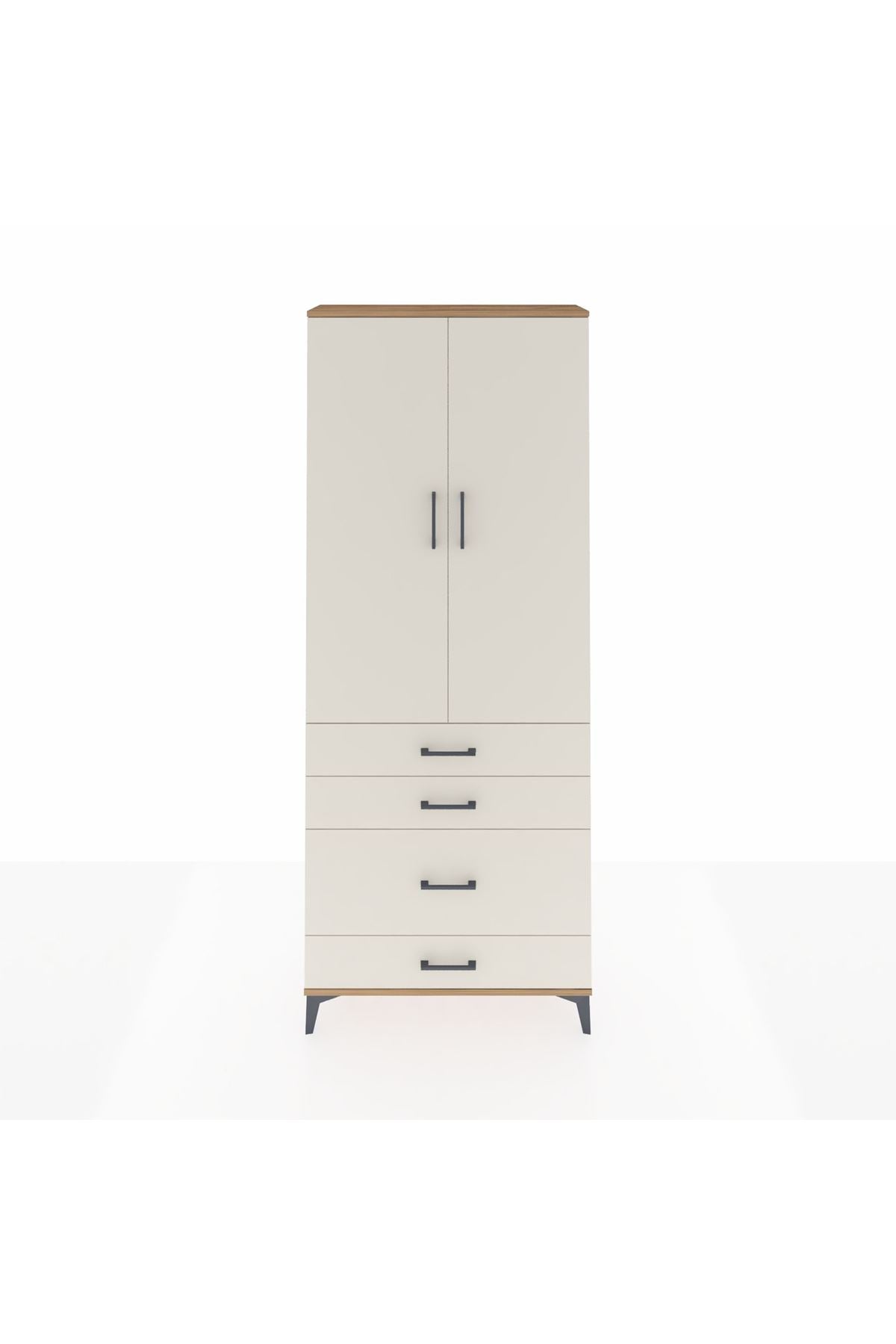 Arges Dolap 2 Raflı 4 Çekmeceli Tek Askılı 88x30x221 - S30M094V7A