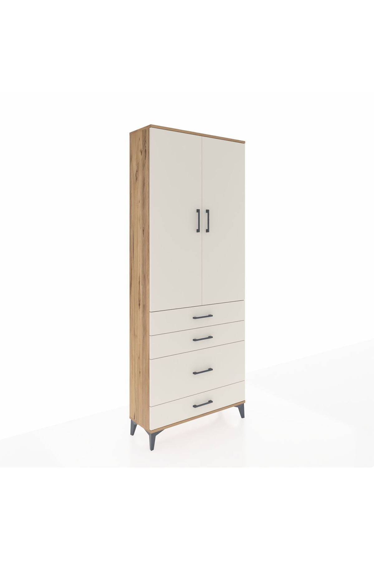 Arges Dolap 2 Raflı 4 Çekmeceli Tek Askılı 88x30x221 - S30M094V7A