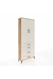 Arges Dolap 2 Raflı 4 Çekmeceli Tek Askılı 88x30x221 - S30M094V7A