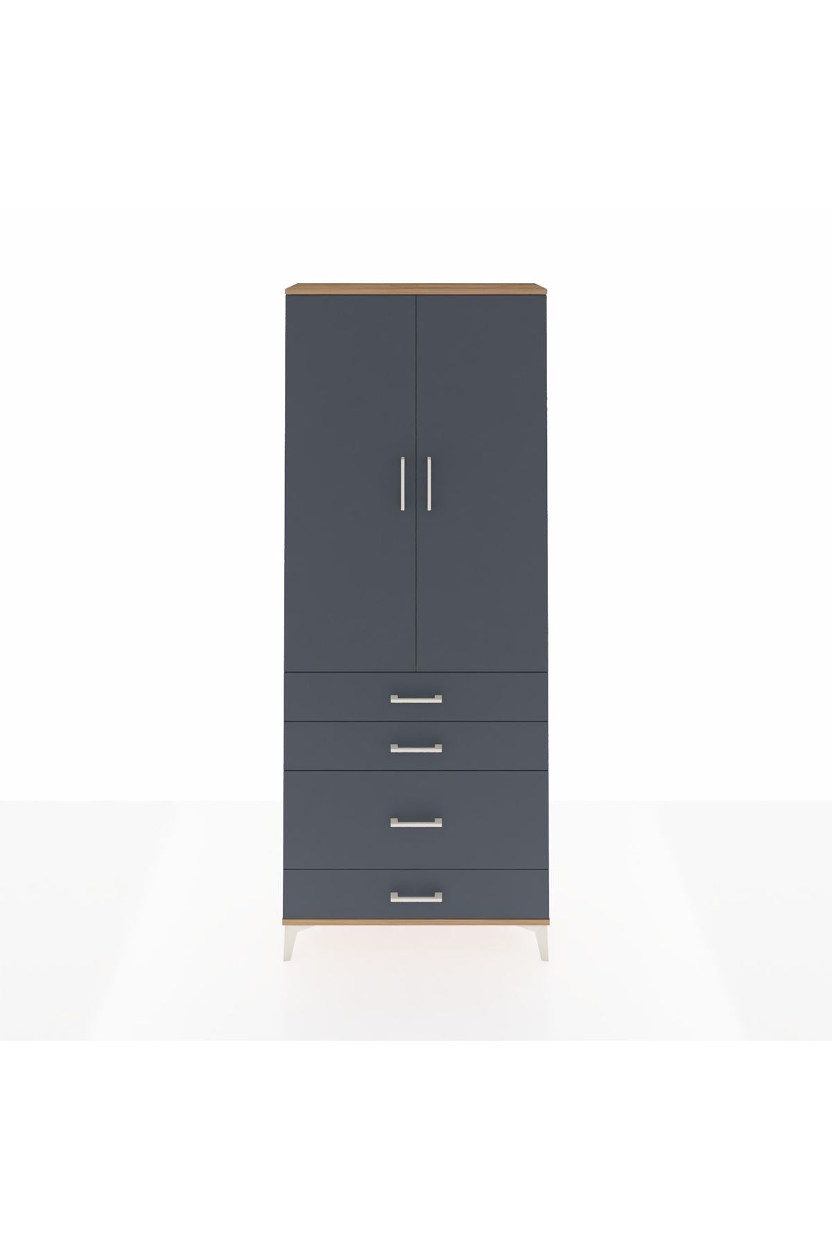 Arges Dolap 2 Raflı 4 Çekmeceli Tek Askılı 88x30x221 - S30M094V8A