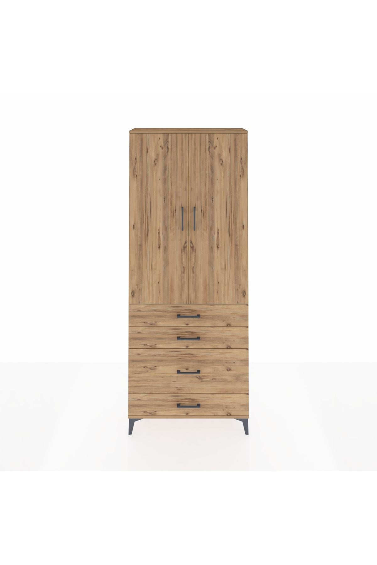 Arges Dolap 2 Raflı 4 Çekmeceli Tek Askılı 88x30x221 - S30M094V9A