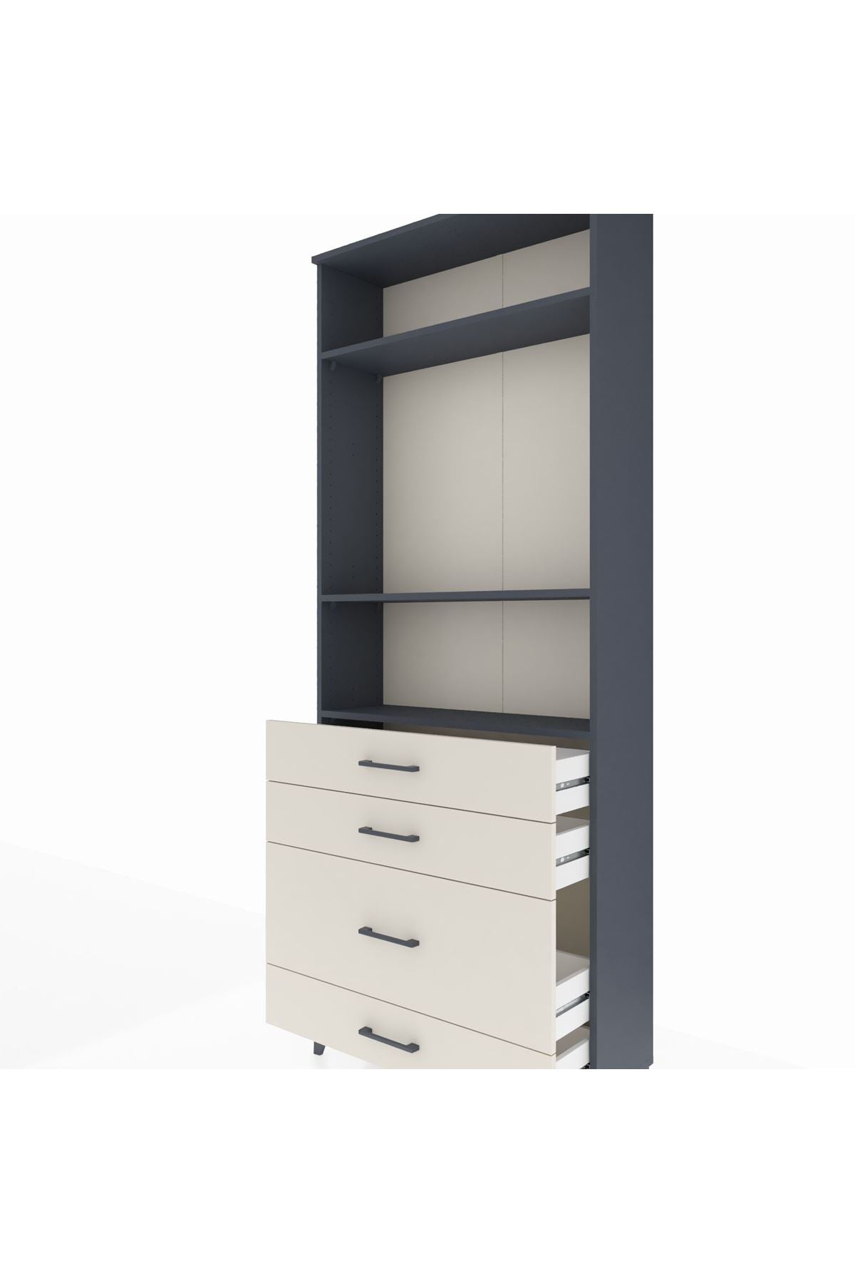 Arges Dolap 3 Raflı 4 Çekmeceli 88x30x221 - S30M096V4A