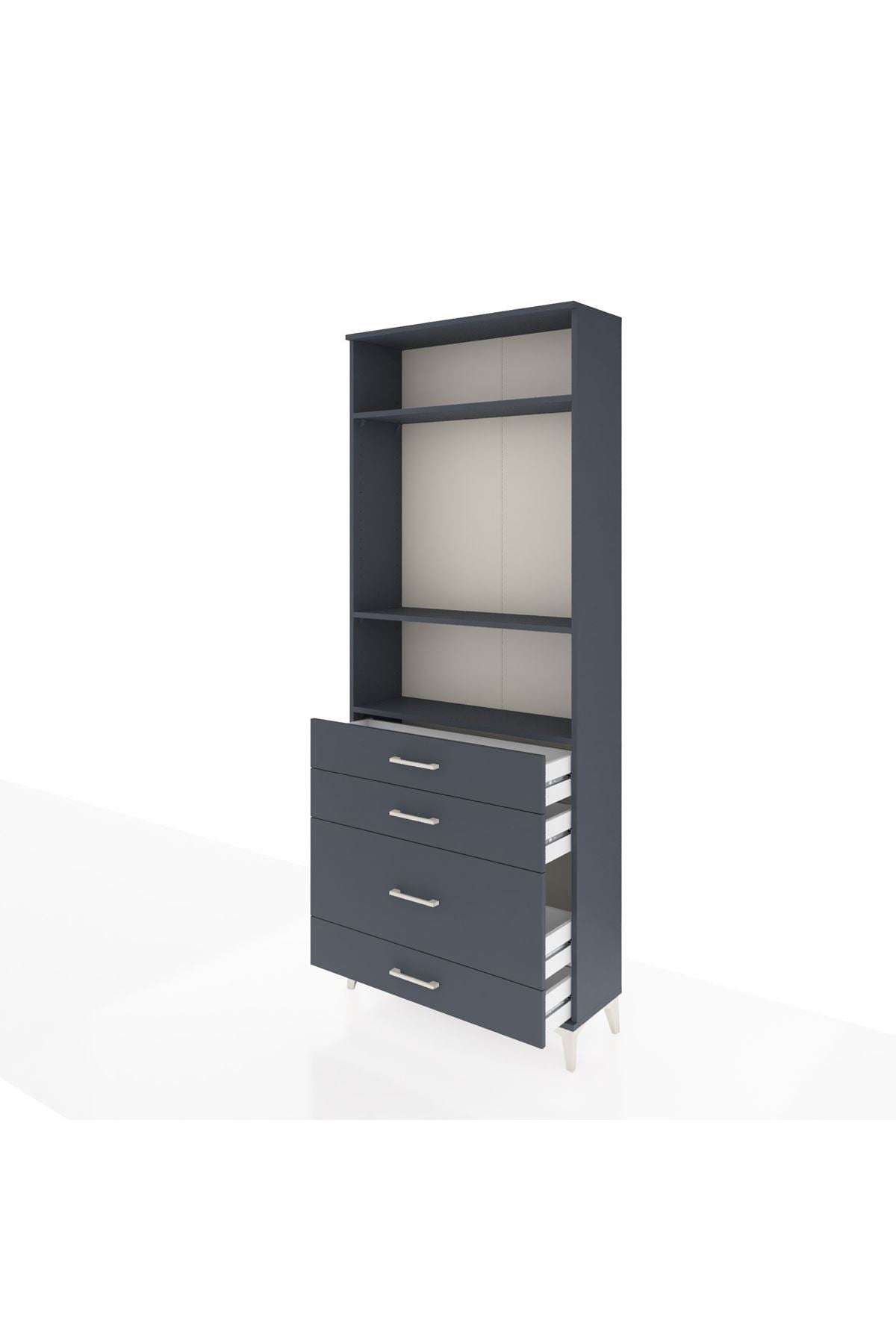 Arges Dolap 3 Raflı 4 Çekmeceli 88x30x221 - S30M096V5A