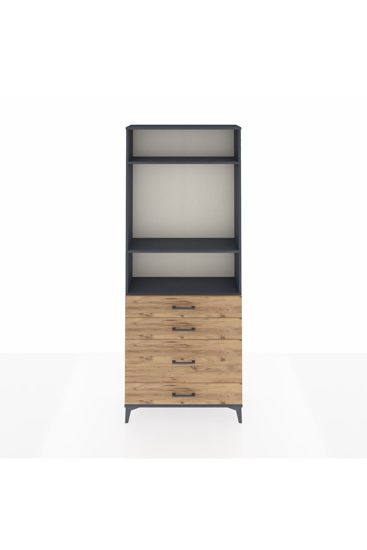 Arges Dolap 3 Raflı 4 Çekmeceli 88x30x221 - S30M096V6A