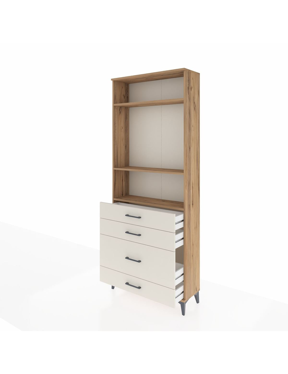 Arges Dolap 3 Raflı 4 Çekmeceli 88x30x221 - S30M096V7A