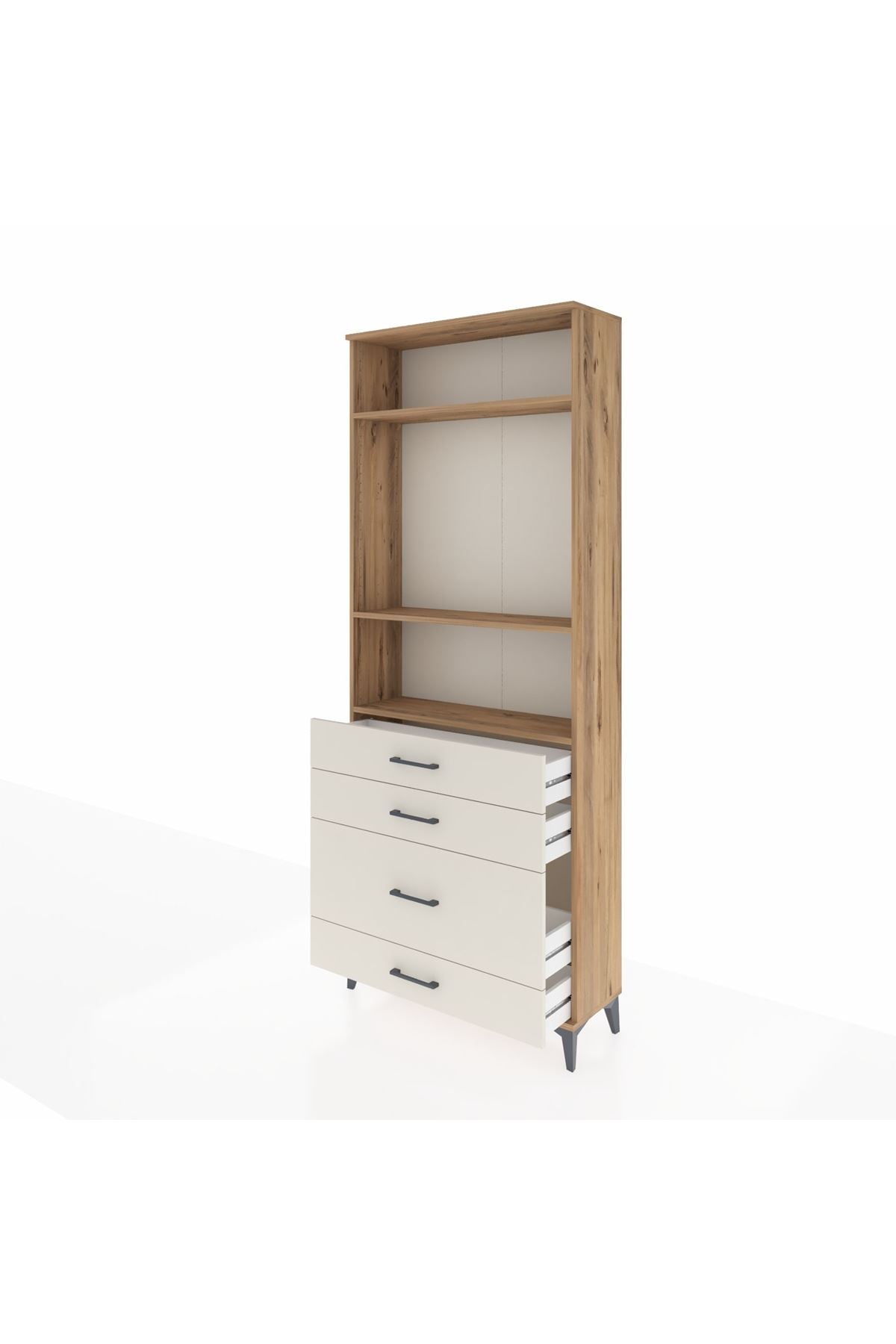 Arges Dolap 3 Raflı 4 Çekmeceli 88x30x221 - S30M096V7A