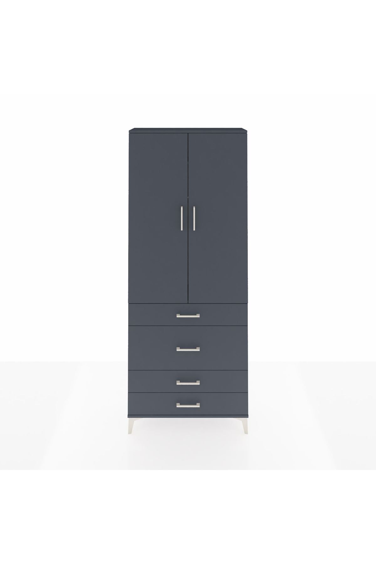 Arges Dolap 2 Raflı 4 Çekmeceli Tek Askılı 88x30x221 - S30M097V5A