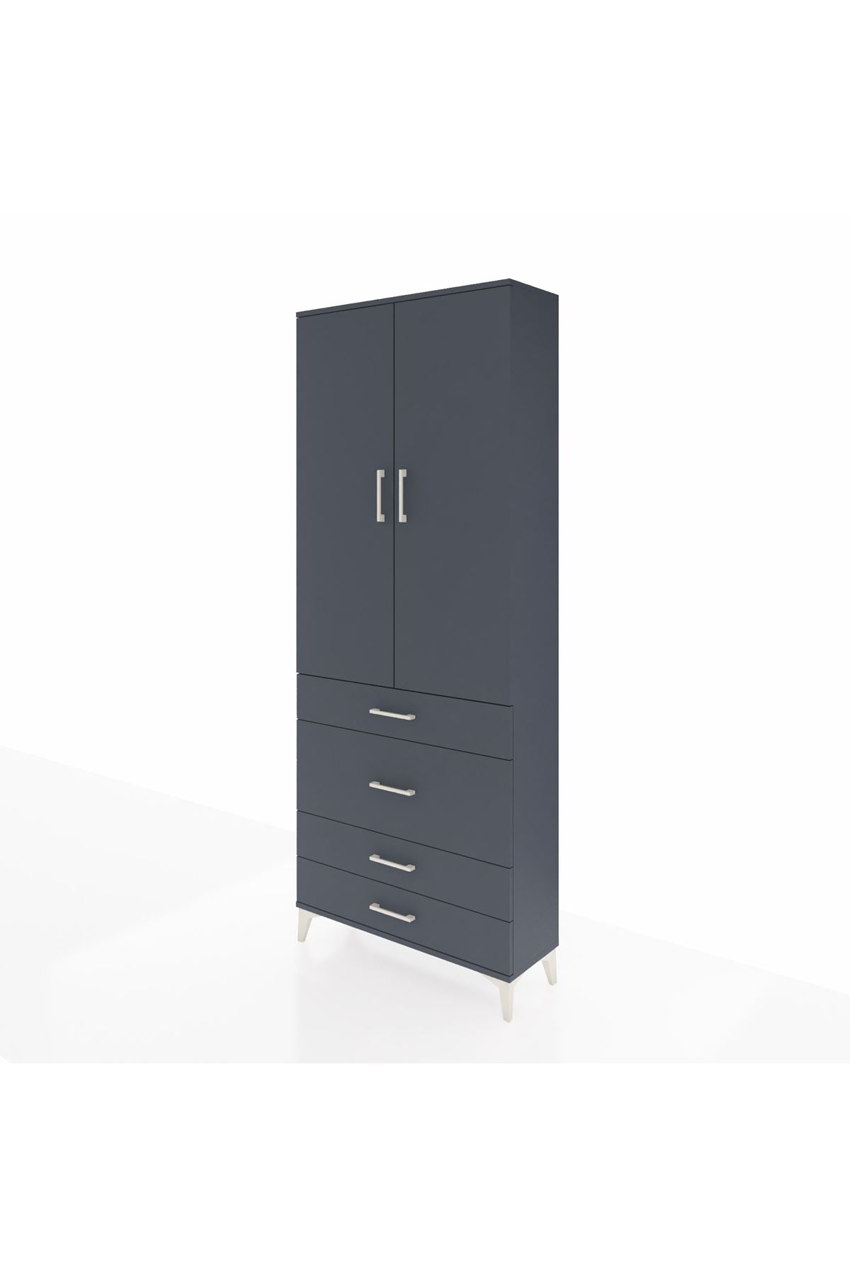 Arges Dolap 2 Raflı 4 Çekmeceli Tek Askılı 88x30x221 - S30M097V5A