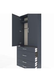 Arges Dolap 2 Raflı 4 Çekmeceli Tek Askılı 88x30x221 - S30M097V5A