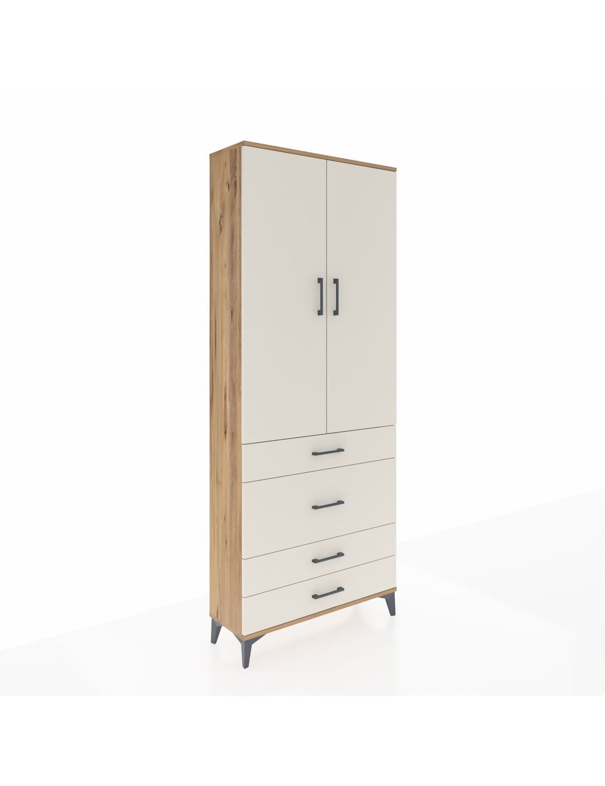 Arges Dolap 2 Raflı 4 Çekmeceli Tek Askılı 88x30x221 - S30M097V7A